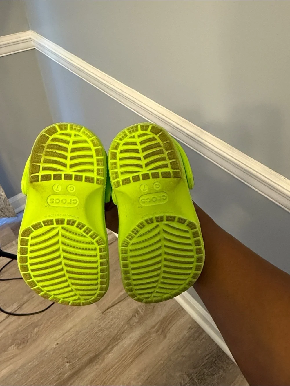 Toddler Neon Green Crocs size 7c
